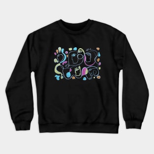 Colorful Line Art Portraits: Thoughts dancing high above Crewneck Sweatshirt